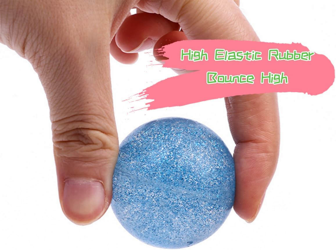 Kikeep large 45mm glitter bouncy balls made of natural rubber - view 8
