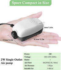 HITOP 2W Single Outlet Aquarium Air Pump - 44GPH(with knob) - image 2