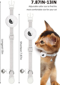 AirTag Cat Collar, Reflective Kitten Collar Breakaway – Essentials for Cats - White - image 2