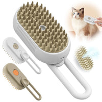 New Cat Steam Brush, 3 in 1 Pet Steam Groomer Brush, Rechargeable Pet Steam Groomer Comb for Massaging and Cleaning Shedding Pets Hair, Multifunctional Hair Removal Comb for Cats Dogs (White)