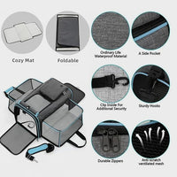 Cat, Dog Carrier for Pets Up to 20 Lbs,Sides Expandable Pet Carrier Bag Large Mesh Safe,Airline Approved Animal Carrier,Soft Sided Collapsible Pet Travel Carrier,Foldable Portable Pet Home(Blue)