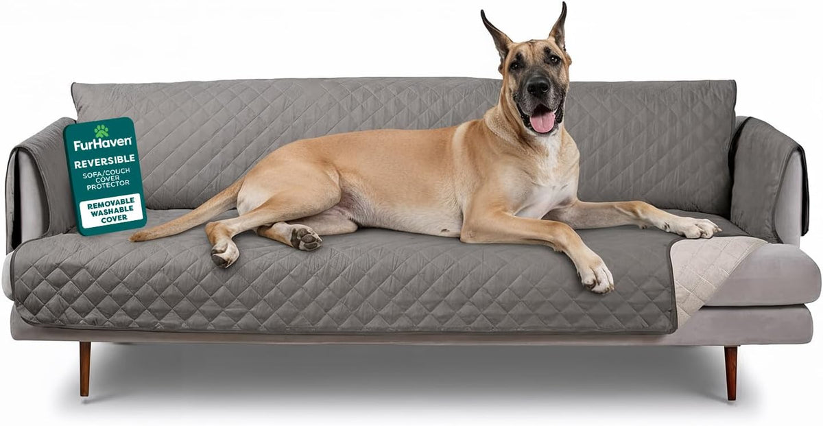 Furhaven Water-Resistant & Reversible Chair Cover Protector for Dogs - X-Large Sofa / Gray/Mist