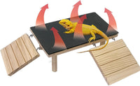 Reptile Bearded Dragon Basking Platform Rock with Climbing Ramp - M - 11.8"D x 5.9"W x 4.7"H