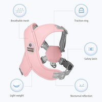 Patas Lague Dog Harness Medium Sized Dog Pet Vest with Leash Set Pink - Pink / S (Neck 18.1-21.2'' Chest 21.2-25.2'') - image 4
