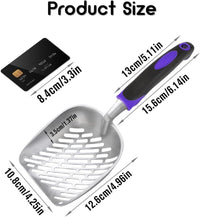 Cat Litter Scoop-Metal Litter Scooper-Kitty Metal Scooper-Long Handle – Daily Care for Cats - L / Purple-More - image 2