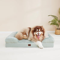 EHEYCIGA Orthopedic XL Dog Beds, Waterproof Memory Foam Dog Bed for Extra Large Dogs, Non-Slip Bottom and Egg-Crate Foam Big Pet Couch Bed with Washable Removable Cover, Sage Green