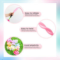 260 Balloons - Clear Long Balloons for Tying Balloon Arch & Balloon Ties – Fun for Kids & Family - Pink - image 4