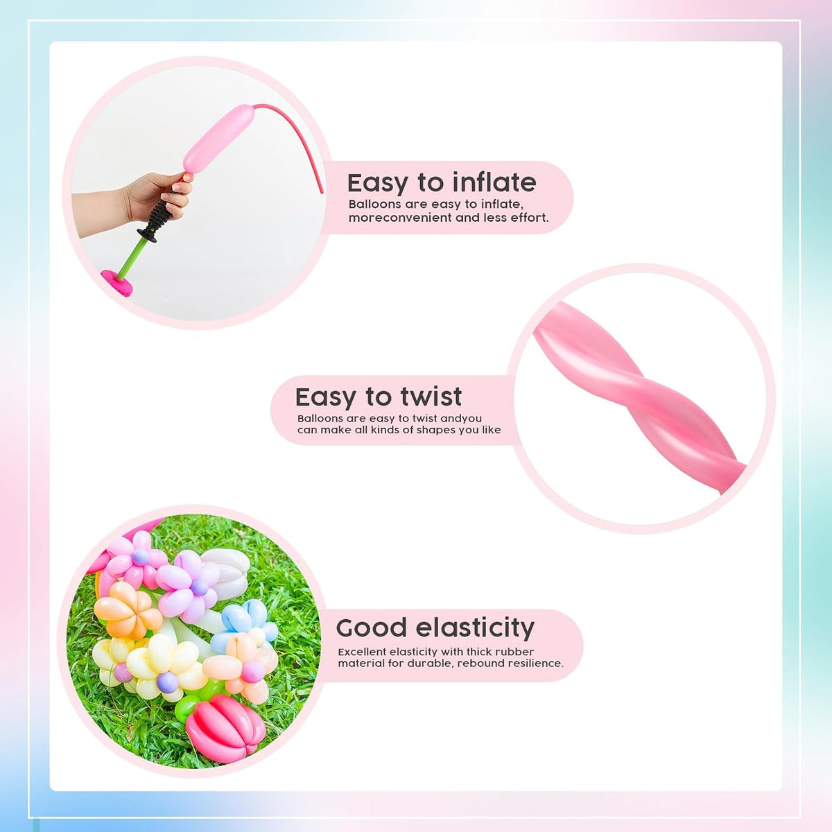 260 Balloons - Clear Long Balloons for Tying Balloon Arch & Balloon Ties – Fun for Kids & Family - Pink - image 4