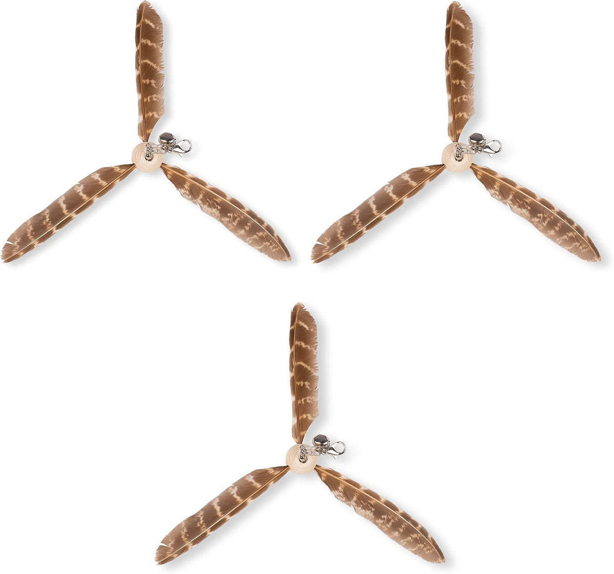 JXFUKAL Cat Wand Toys, Interactive Cat Toys with 3 Feather Refills, 29'' Flexible Steel Wire - Set A-refills