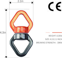 S.E.PEAK black anodized aluminum 35kN swing swivel with 360 degree rotation - view 12