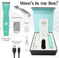 Hornet Mini Trimmer - Compact and Portable Pet Trimming Clippers for Grooming - Low Noise, Rechargeable Cordless Dog Hair Grooming Clippers - Teal