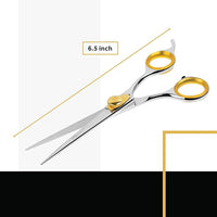 Sharf Gold Touch Pet Grooming Shear | Straight Cat & Dog Grooming Scissors | 6.5 Inch | 440c Japanese Stainless Steel Pet Dog Shearing Scissors | Animal Shears with Removable Comfort Rings