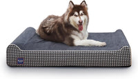 Laifug Orthopedic Memory Foam Extra Large Dog Bed Pillow Durable - 50.0"L x 36.0"W x 10.0"Th / Black and White Plaid
