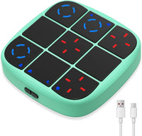 Tic-Tac-Toe Bolt Game, 4-in-1 Handheld Puzzle Games Console, Electronic Tic-Tac-Toe Game - Cyan / L(Rechargeable)