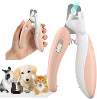 Cat Dog Pet Nail Clippers with Light - Pink