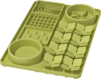 Slow Feeder Bowl, Silicone Lick Mat with Suction Cups for Dog Cat, Snuffle Mat for Pet Smell - Green / Starry Clouds 4in1