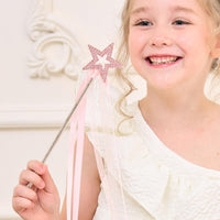 Lovelyshop Crystal Metal Star Fairy Wand with Ribbon - Pink - image 2