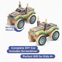 Little Jupiter DIY Wooden Kits w/Stickers, Kids Building Kit - Monster Truck #2 - image 4