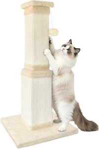 Cat Scratching Post for Indoor Cats - Beige / Scratcher only