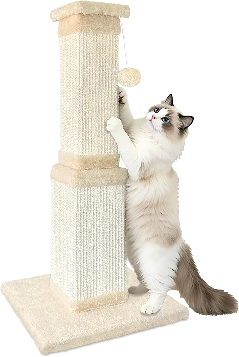 Cat Scratching Post for Indoor Cats - Beige / Scratcher only