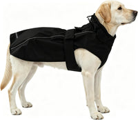 Adjustable Waterproof Dog Raincoat for Dogs - Black / Large(22-37lb)