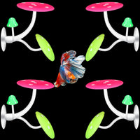 Boao 4 Pcs Betta Fish Bed Leaf Hammock Fish Tank Accessories - Mushroom