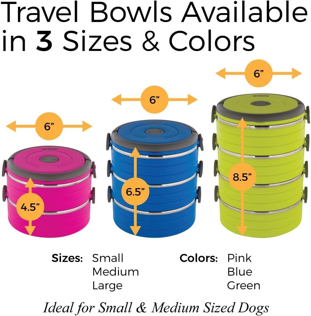 Healthy Human Travel Pet Bento Bowls - 2-Bowl Set / Green - image 2