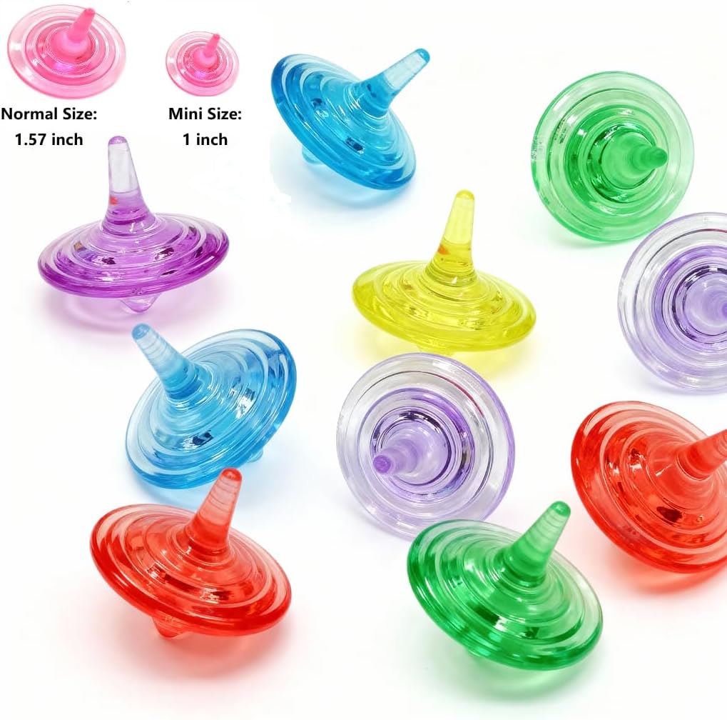 SPRMUD acrylic spinning tops shaped like crystal gems in mixed colors, 24 pieces - view 9