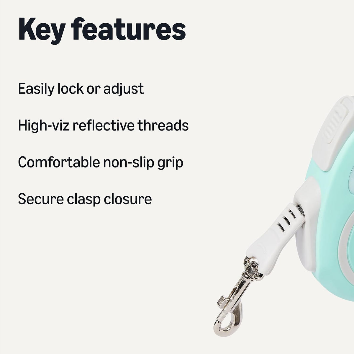 Amazon Basics Retractable Dog Leash, Double-Sided Reflective - S / Retractable leash - image 2
