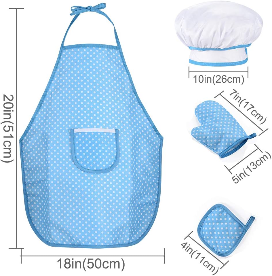 HmiL-U Chef Set for Kids, Hat, Utensils - Blue - image 4