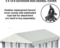 Outdoor Dog Kennel Cover 10'W x 10'L Replacement Covers - Beige / 5'W x 10'L x 1.5'H - image 3
