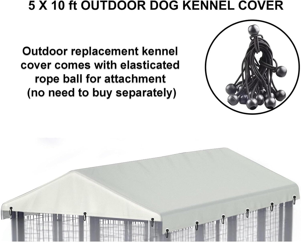 Outdoor Dog Kennel Cover 10'W x 10'L Replacement Covers - Beige / 5'W x 10'L x 1.5'H - image 3