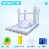 Cessbong white inflatable bounce house for kids with ball pool and UL blower - view 2