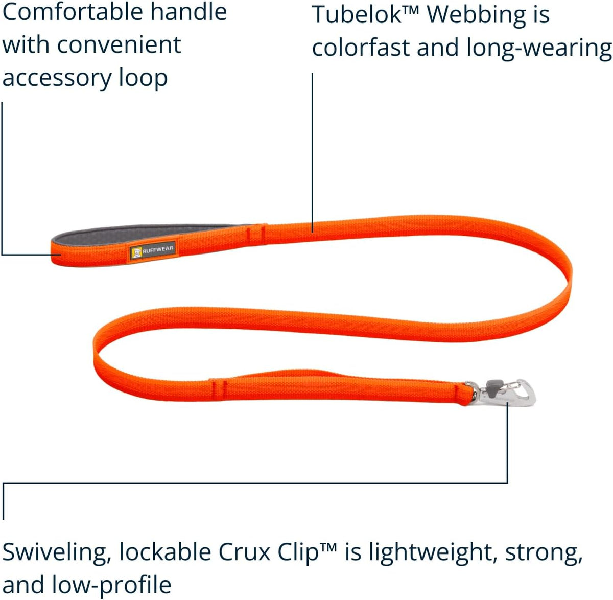 Ruffwear, Front Range Dog Leash - Blaze Orange / One Size - image 2