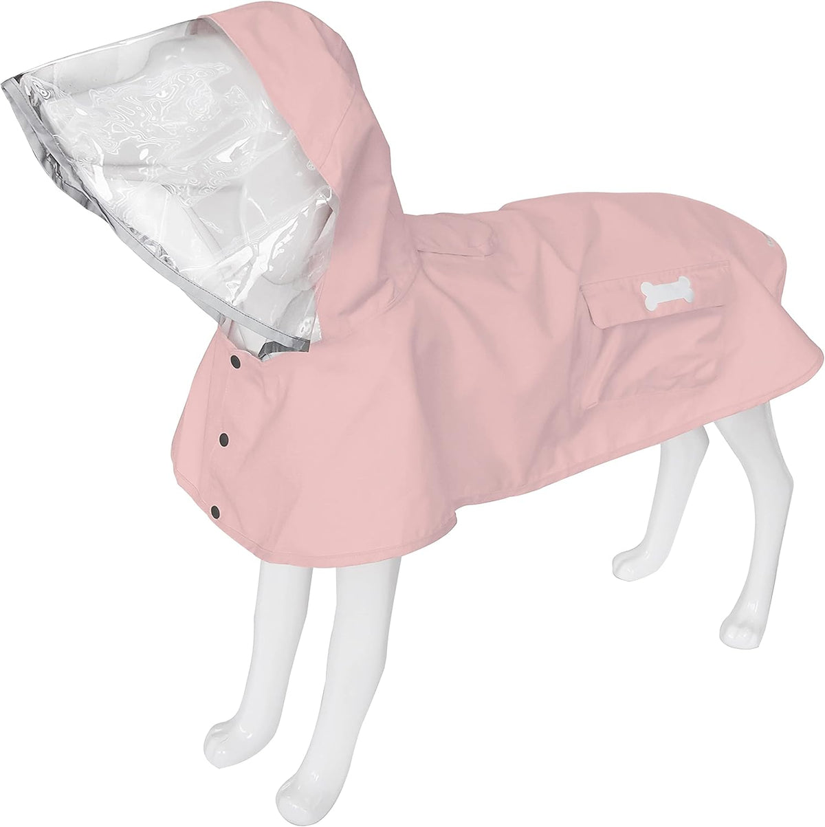 MAMORE Dog Raincoat Waterproof Reflective Adjustable Pet Rain Jacket - X-Small: 4-9lbs / Pink