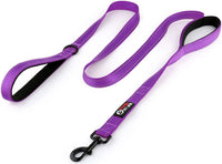 Dog Leash 6ft Long, Traffic Padded Two Handle, Heavy Duty - 6FT / Deep Purple