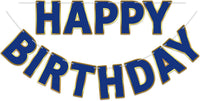 Pre-Strung Happy Birthday Banner - Navy Blue