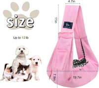 Dog and Cat Sling Carrier, Hands Free Reversible Pet Papoose Bag - Pink - image 3