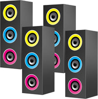 Humyoun 4 piece 80s 90s paper boombox party decoration boxes in colorful print - view 3