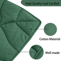 Letalong 30 X 20 Inch Leaf Shaped Cotton Cat Bed Pad - Green-02 - image 2