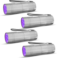 COSOOS 2 Pack UV Flashlight - Silver / 4 Pack