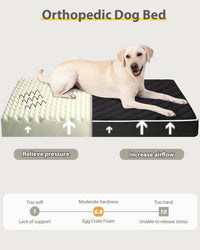 Orthopedic XL Dog Beds Large Sized with Washable Cover, 41x27 - 47.0"L x 29.0"W x 4.0"Th / Black - image 4