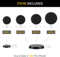 FIGURESLAB 100 black textured plastic miniature bases in 7 sizes - view 22