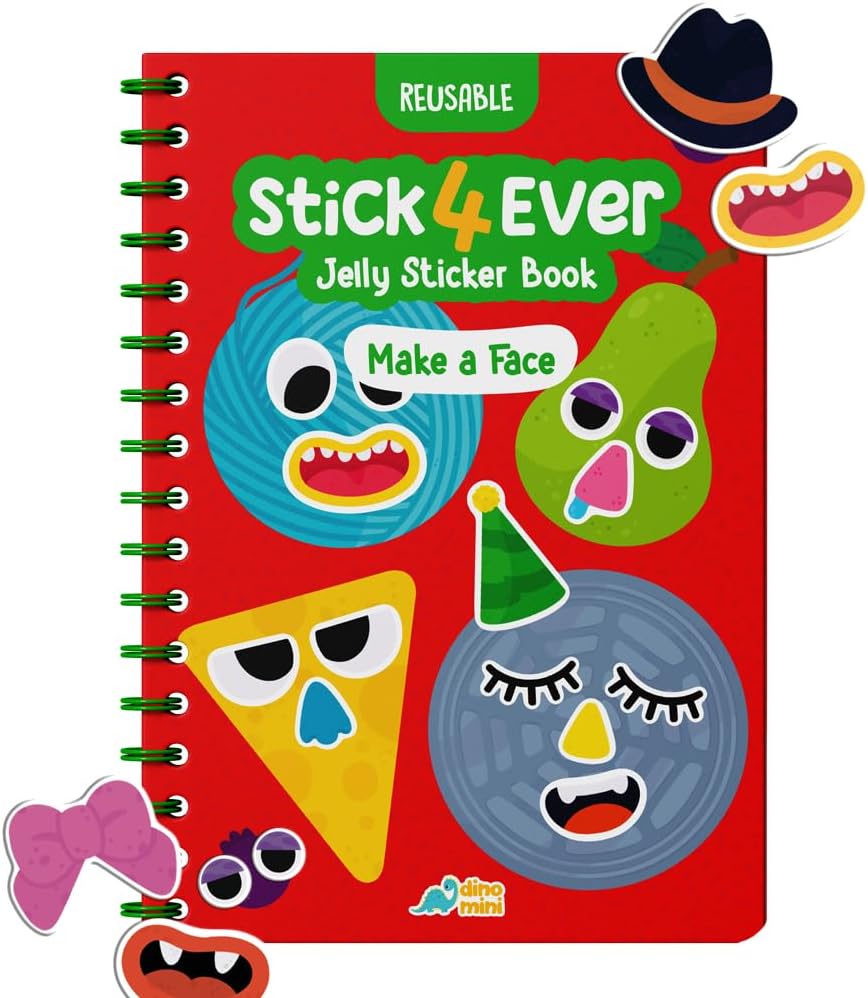 Stick4Ever Jelly Sticker Book, for Kids, Waterproof - Make A Face