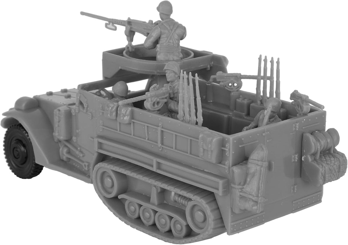 BMC Toys WW2 US M3 halftrack plastic army vehicle in tan - view 12