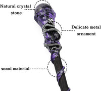 Bubbmi rhinestone witch magic wand in Snakepurple with solid wood body and metal accents - view 27