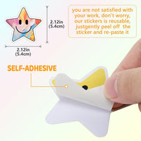 50PCS Smile Face Stickers Cute Water Bottle Stickers for Kids – Fun for Kids & Family - 50pcs Star Stickers - image 4