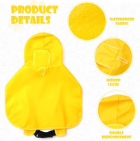 Dog Raincoat for Medium Dogs, Dog Rain Jacket with Clear Hooded - Medium(Label Size:XXL) / Yellow - image 2