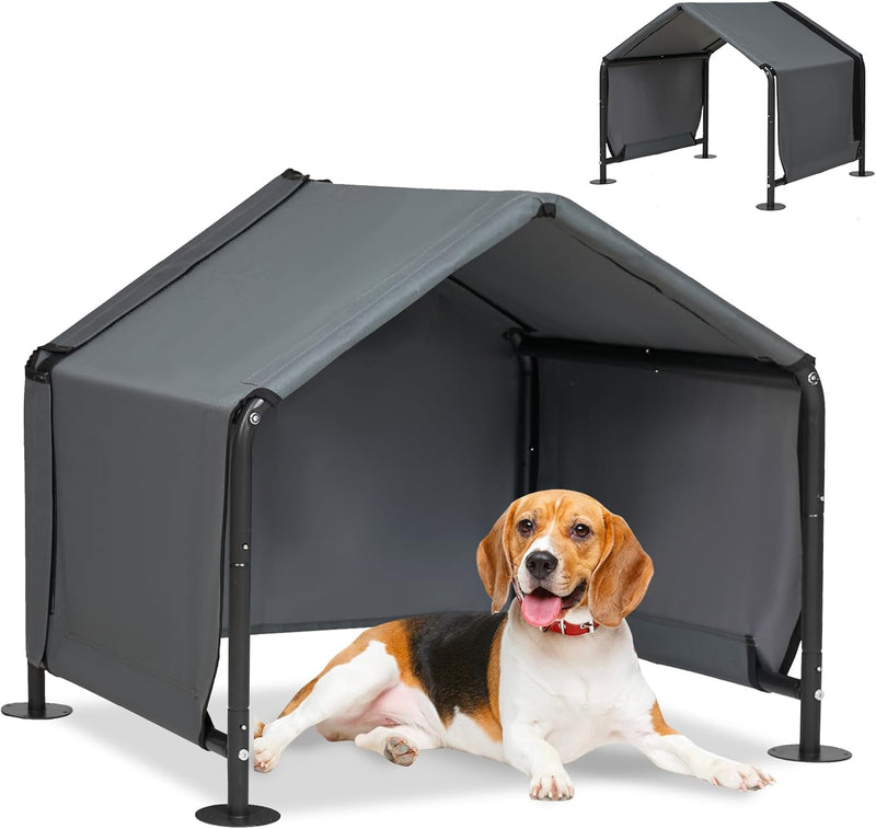 Large Dog Shade Shelter for Outside - Grey / Small