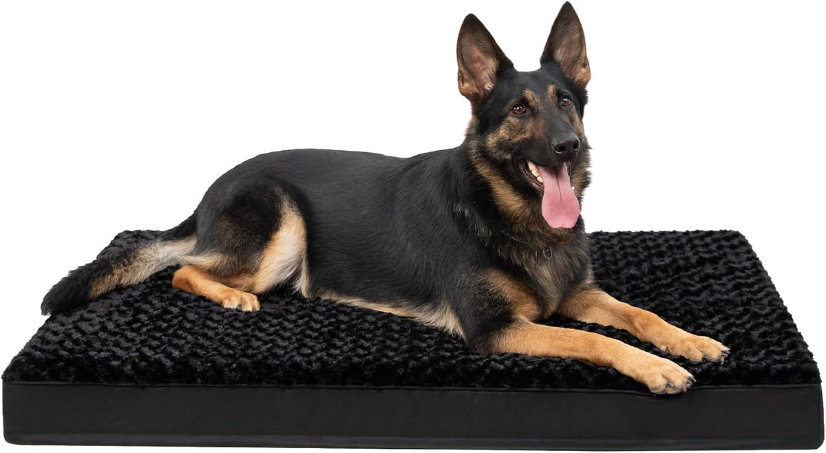 KSIIA Washable Dog Bed for Crate Waterproof for Medium Dogs - Black / 47.0"L x 29.0"W x 4.0"Th